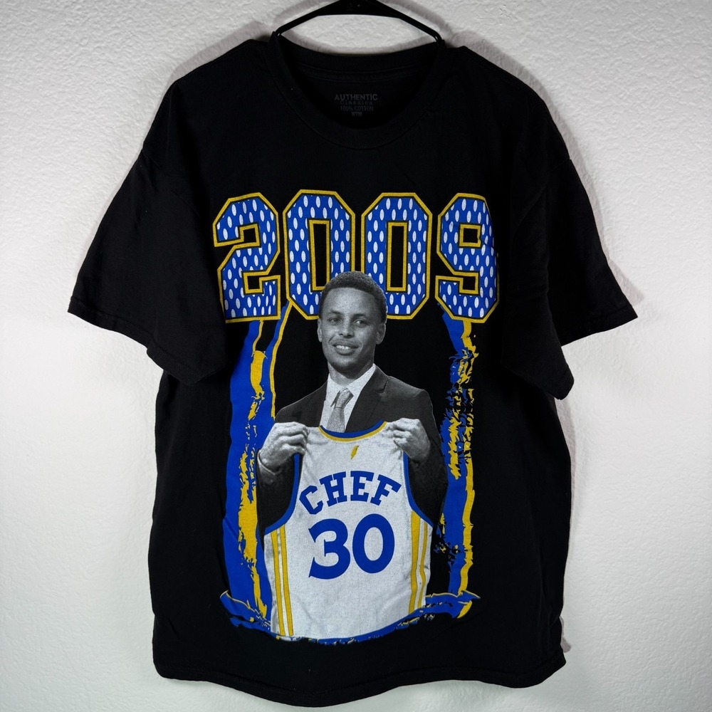 Steph Curry 2009 Draft Day Shirt XL Golden State Warriors Chef 30 Vintage Style